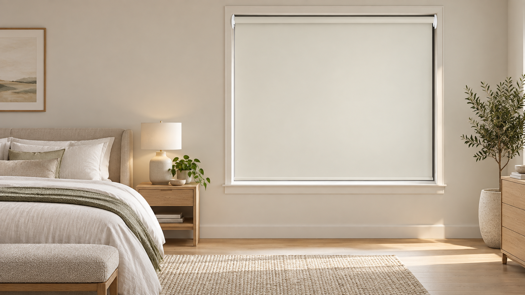 Blackout Roller Shades installed in a home interior