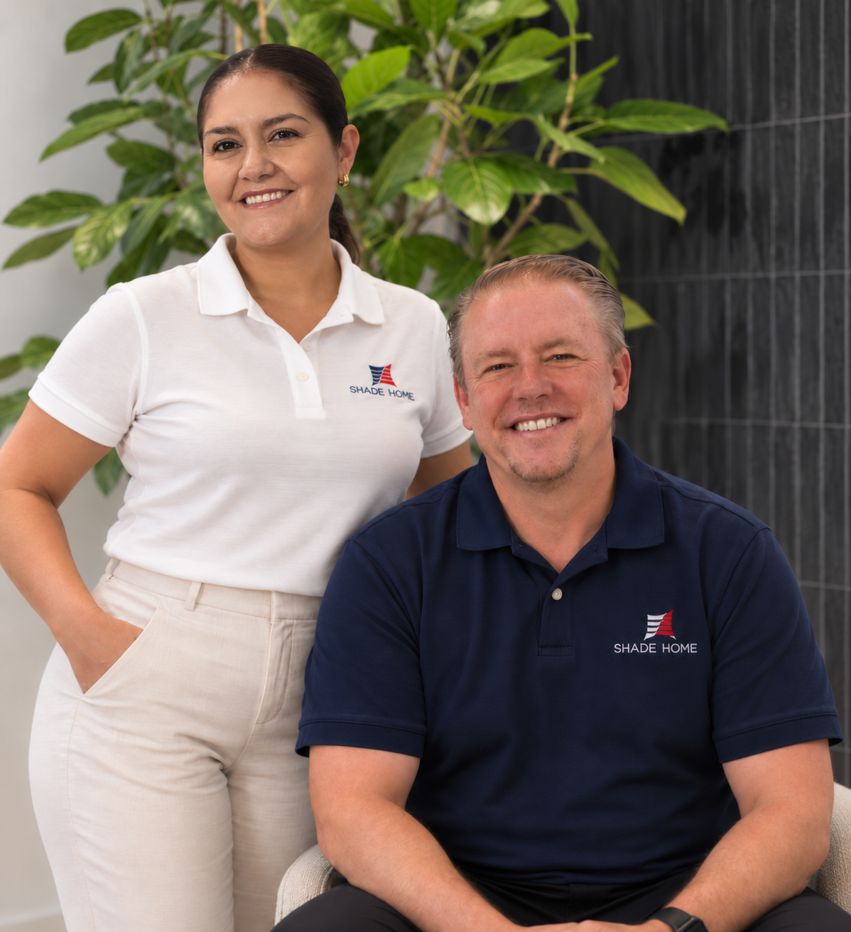 Shade Home team in branded shirts