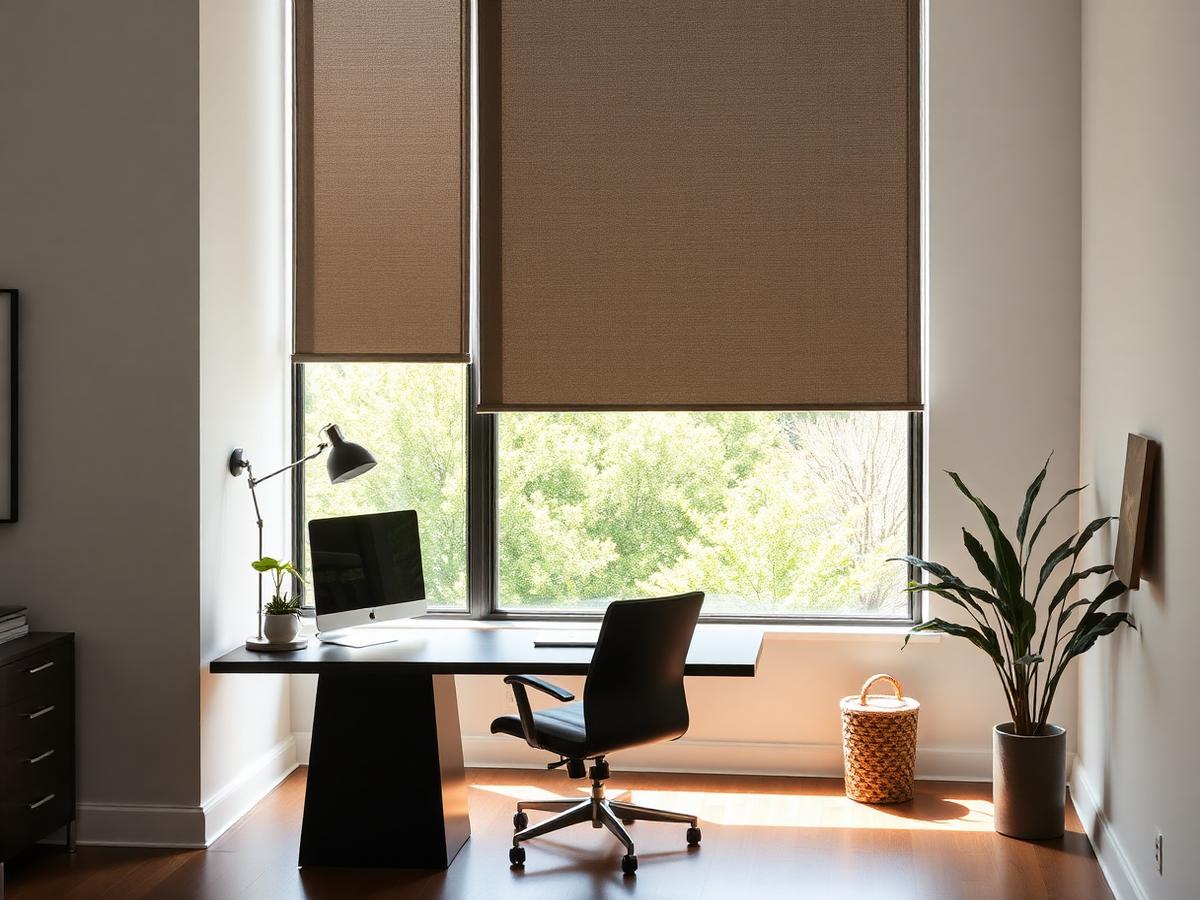 Solar shades for a glare-free home office
