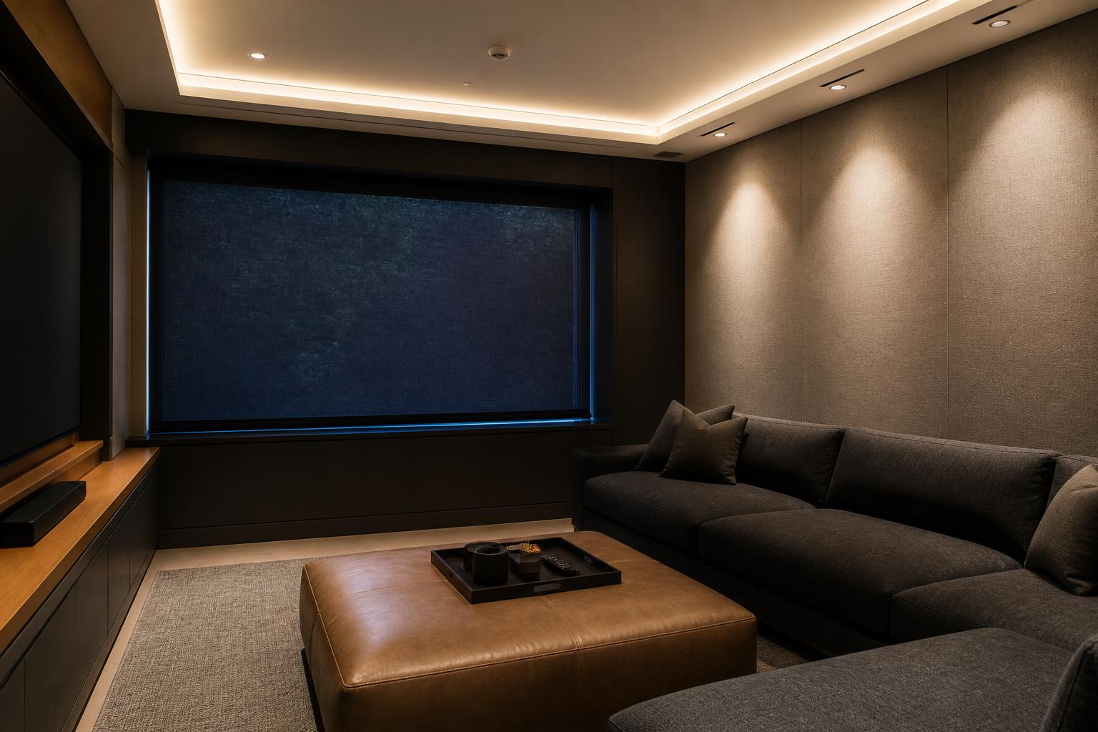 Blackout Roller Shades — Media / Presentation Room