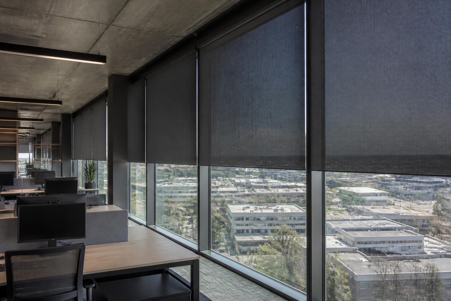 Solar Screen Shades — Office / Workspace